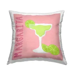 Margarita Cocktail with Limes Outdoor Printed Pillow Design by Natalie Carpentieri, 18 x 7 x 18