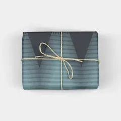 Fine Line Light Blue and Anthracite Gift Wrap