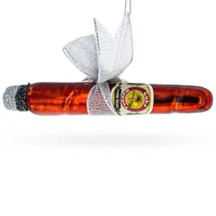 Premium Cigar with Box Glass Christmas Ornament