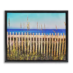 Stupell Industries Florida Fenced Beach Framed Floater Canvas Wall Art Design by Bill Carlson Photography