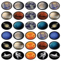 30 x Solar System Themed Edible Cupcake Toppers | Uncut on Wafer Sheet- Qty 30-1.5&rdquo; each