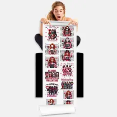 Female Valentine Horror Queen DTF Transfer 22x60 - Direct-to-Film Gang Sheet, Ready-to-Press Horror Valentine Design for Apparel
