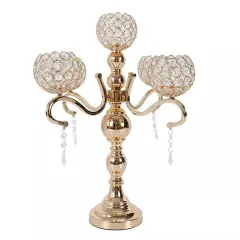 55cm Gold Centerpiece Candelabra Crystals CandLE Holder Home Decorative
