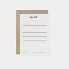 Blank Menu Card IV