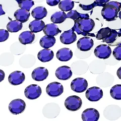 John Bead 10mm (SS45) Round Acrylic Flat Back Rhinestones, 500pcs Purple