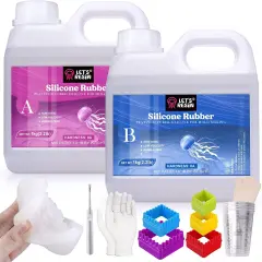 LET'S RESIN Silicone Mold Making Kit 0A, Non-toxic & Food-safe Grade, Extra Soft & Elastic Molding Silicone 70.5oz, Liquid Silicone for Mold Making Platinum Cure, Ideal for 3D Silicone Molds, Candle Molds (Translucent)