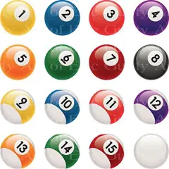 1/4 Sheet - Pool Balls Billiards Birthday - Edible Cake/Cupcake Party Topper - D22563