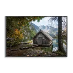 Stupell Industries Mystical Cabin on Lake Framed Giclee Wall Art Design by Masey St. Studios