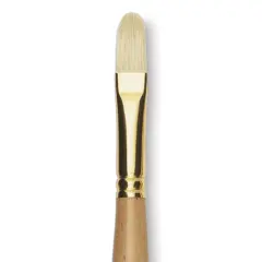 Rapha&euml;l D'Artigny Interlocked White Bristle Brush - Filbert, Long Handle, Size 10