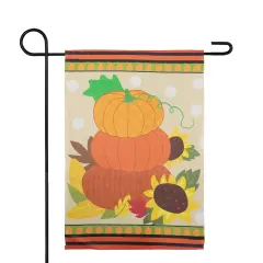 Northlight Pumpkins and Sunflowers Autumn Garden Flag 12.5" x 18" Orange