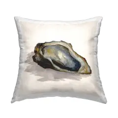 Oyster Shell on Beige Decorative Printed Throw Pillow Design by Jacob Q, 18 x 7 x 18