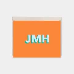 Monogram Note Cards with 3D Type II