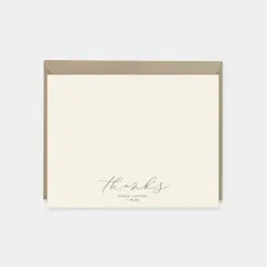 Thanks Wedding Script Note Cards II