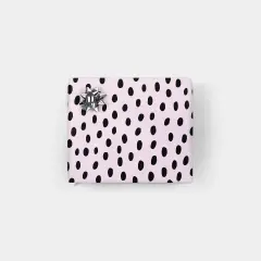 Violet and Black Hand-drawn Polka Dot Gift Wrap