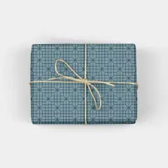 Blue Chinese Lattice Wrapping Paper