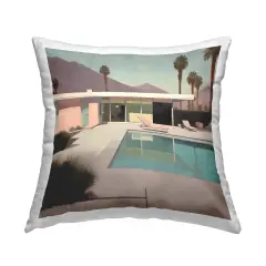 Californian Pool View Decorative Printed Throw Pillow Design by Noah Bay, 18 x 7 x 18