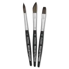Da Vinci Casaneo Synthetic Squirrel Watercolor Brush Set - Assorted, Urban Sketching Set of 3, Short Handle