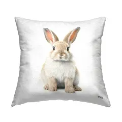 Soft Gazing Bunny Design by RB Outdoor Printed Pillow 