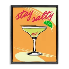 Stupell Industries Stay Salty Cocktail Framed Floater Canvas Wall Art Design by Elizabeth Medley