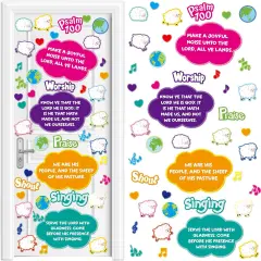 48 Pcs Psalm 100 Sunday School Classroom Door Decorating Kit