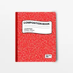 Red Marble Composition Notebook, Wide-Ruled &ndash; 48 Ct