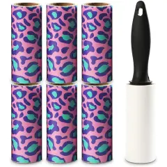 Mini Lint Roller for Travel, 6 Refills (7 Pieces) Multicolor