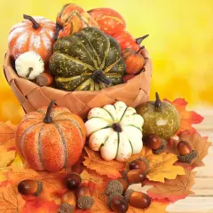 Mini Artificial Pumpkins Fall Table Decoration - Assorted