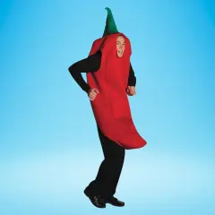 Chili Pepper Costume Spicy Red Food Tunic Funny One Piece Halloween Party Outfit Adult