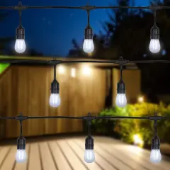 Northlight LED S14 Patio String Lights -Clear - 19.25' Black Wire - 20 ct