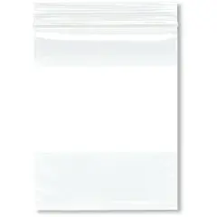 Plymor 4" x 5" (Pack of 100), 2 Mil White-Block Zipper Reclosable Plastic Bags