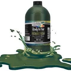 Pouring Masters Ivy Green/Blue Iridescent Special Effectsr Acrylic Pouring Paint - Premium 32-Ounce Pre-Mixed Fluid Acrylic Paint - Fluid Art Supplies for Canvas, Wood, Paper, Tile & Rocks