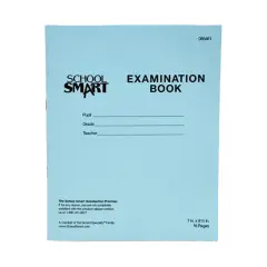 School Smart Examination Blue Books, 7 x 8-1/2 Inches, 16 Pages, Pack of 50