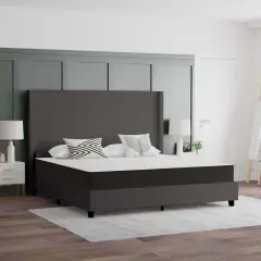 Emma and Oliver Asteria Premium ComfortMedium Firm Hybrid Innerspring Mattress in a Box with Knitted Fabric Top and CertiPUR-US Certified Foam