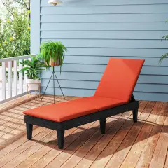 Costway Patio Lounge Chair Recliner Chair with 3-Position Adjustable Backrest & Cushion Blue/Gray/Orange/Red/White