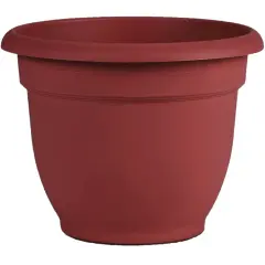 Bloem Ariana Pot Planter: 12" - Burnt Red - Durable Resin Pot, Indoor and Outdoor Use, Gardening, Self Watering Disk Included, 3 Gallon Capacity