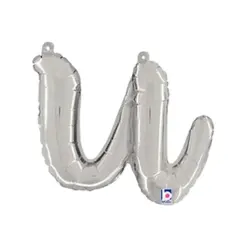 Betallic&reg; 14 Inch Script Letter U Silver Air Fill Only Balloon
