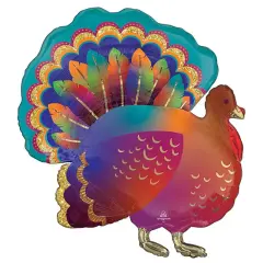32" Glitter Turkey Foil Balloon Thanksgiving Party Decoration