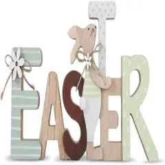 Easter Wooden Sign &ndash; Rustic Bunny D&eacute;cor for Tiered Tray, Table, Mantel & More