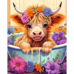 Cow Stamped Cross Stitch Kits for Adults Beginners, DIY Animals Cross Stitch Patterns Kits Printed Dimensions Needlepoint Kits,Crafts Embroidery Kits for Home Decor