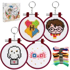 Paladone Harry Potter Stamped Cross Stitch, Embroidery Kit - Officially Licensed Wizarding World Merchandise, Easy Craft Activity for Movie Fans, Starter Kit for Needlework Beginners