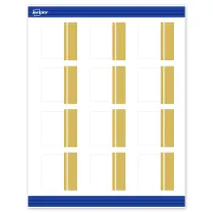 Avery Printable Square Cards, Gold Double-Dipped Edge, 2" x 2", Matte White Square Cards, Laser/Inkjet, 120ct, Great for Business Cards