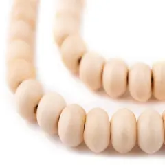 The Bead Chest Pastel Orange Bone Mala Beads 10mm Nepal Round Large Hole 34 Inch Strand