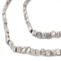 The Bead Chest Silver Twisted Nugget Beads, Full Strand of Quality Metal Spacers for DIY Jewelry Design