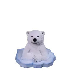 Peeking Baby Polar Bear Cub Statue