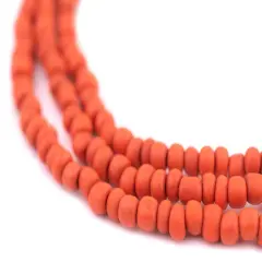 The Bead Chest Papaya Orange Java Glass Seed Beads (4mm, 48" Strand)
