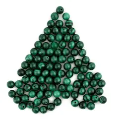 The Bead Chest Round Malachite Beads (6mm, Set of 90)