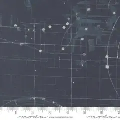 Blue Navy Modern Backgrounds Blueprint Cotton Wideback Fabric Per Yard