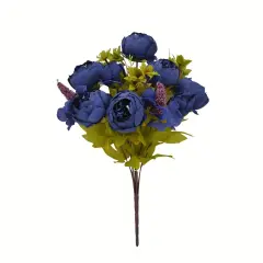 20&rdquo; Artificial Royal Blue Peony Bush &ndash; Faux Peony Bouquet with 13 Stems-63220-RO.BL
