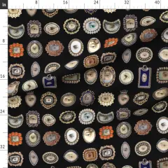 Various Fabrics by the Yard or Fat Quarter Victorian Gothic Elegant Georgian Lovers Eyes Black Ivory Cream Spooky Halloween Custom Printed Fabric by Spoonflower