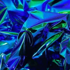 1 Yard Chrome Reflective Mirror Vinyl Fabric For Handbags Upholstery Crafts 54 Inch Width Green Iridescent